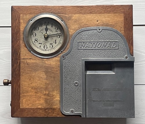 Antique national time recorder - time,
